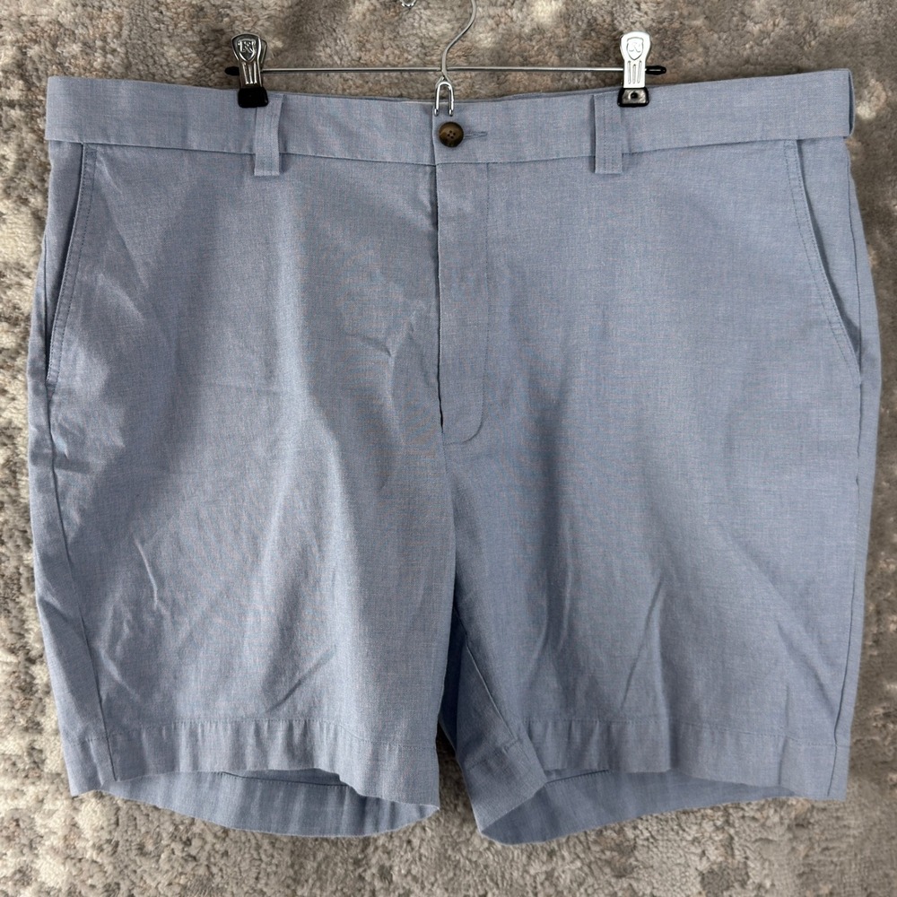 Oak Hill Size 46 Flat Front Chino Walking Shorts Light Blue Sleeveless Men
